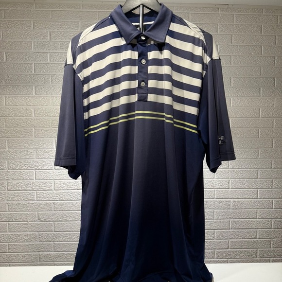 FootJoy Other - FootJoy FJ Golf Polo Shirt Mens XL Blue White Stripe Short Sleeve Performance